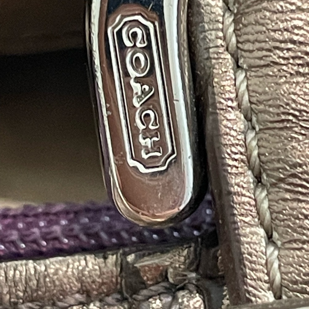 Coach SOHO Metallic Bronze Leather Shoulder Bag F17216 – Classic Tote Handbag - Picture 6 of 16